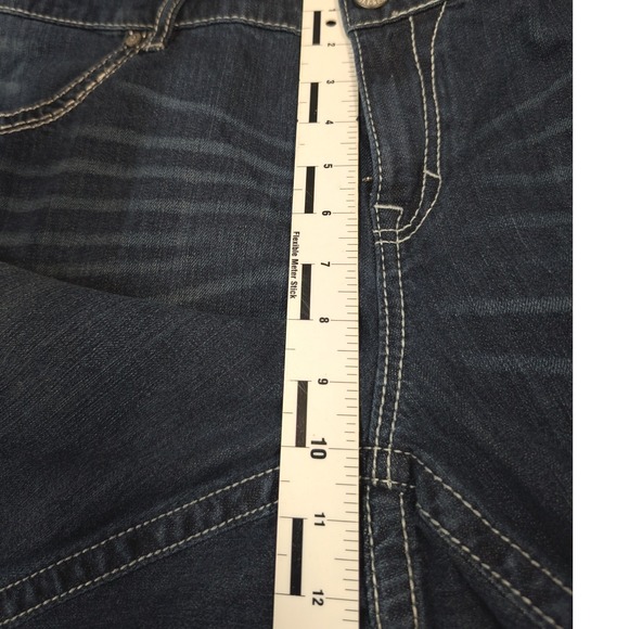 Harley-Davidson Women Jeans Sz 20 Dark Wash Bootcut Studded Logo Contrast Stitch - Picture 13 of 16